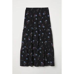 Black Floral Skirt H&M